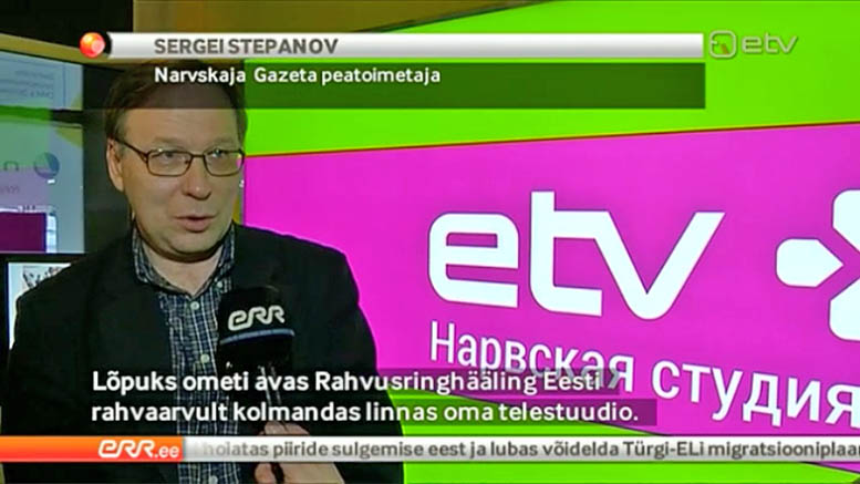 Sergei Stepanov Narvan televisiostudiossa