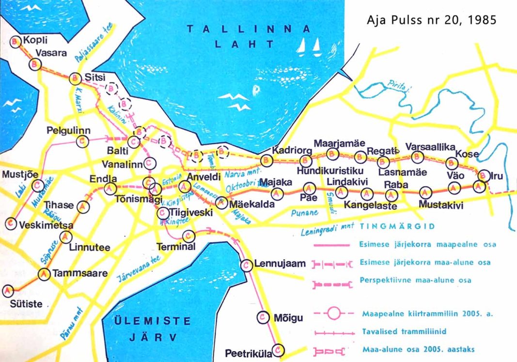 Tallinnan pikaraitioteiden suunitelma 1983