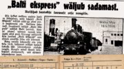 Balti Ekspress suoraan Tallinnan satamasta Berliiniin ja Varsovaan, Waba Maa 16.5.1936