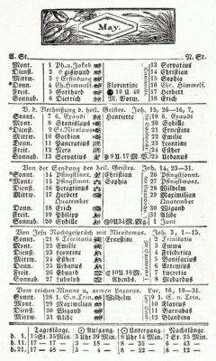 Dörptscher Kalender, May 1844