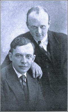 Viron radion kuuluttajat Hugo Laur ja Felix Moor. – Yleisradio 17.2.1931